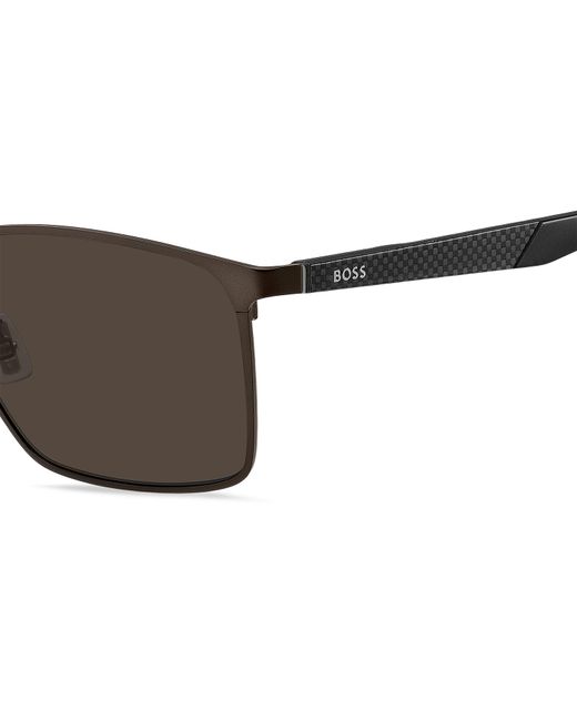 Boss Black Rectangular Wayfarer Sunglasses for men