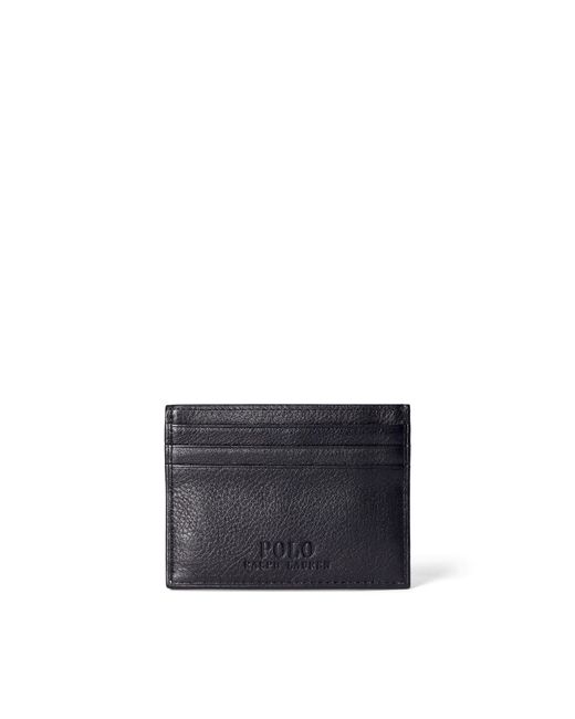 Polo Ralph Lauren Black Pebble Leather Card Holder for men