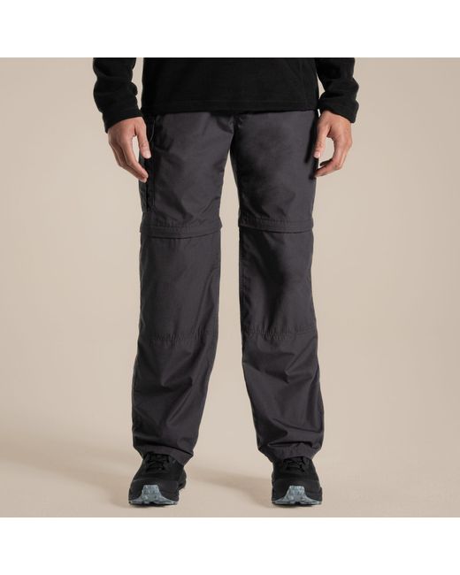 Craghoppers Black Kiwi Convertible Water-Repellent Trousers for men