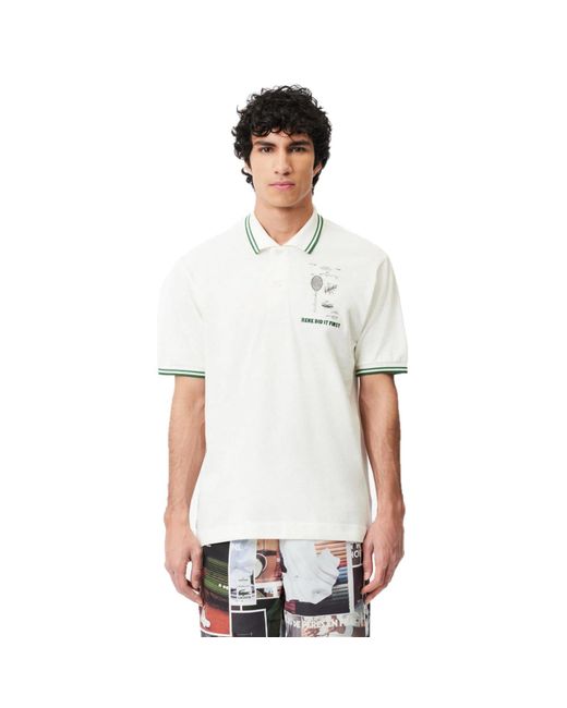 Lacoste White Short Sleeve Polo Shirt for men