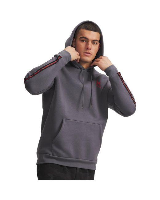 Under Armour Blue Icon Fleece Taping Hoodie for men