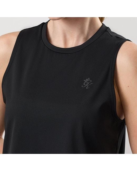 Gym King Black Victory Performance Split Hem Tank