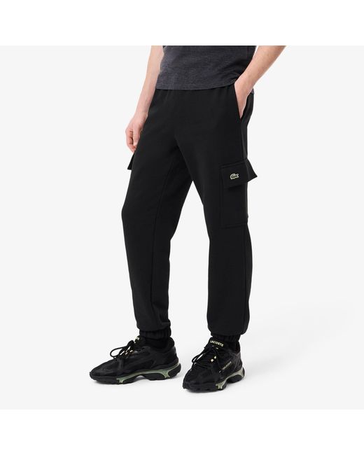 Lacoste Black Cargo Jogging Bottoms for men