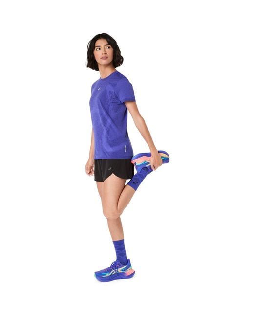 Asics Blue Metarun Split Shorts Running Short