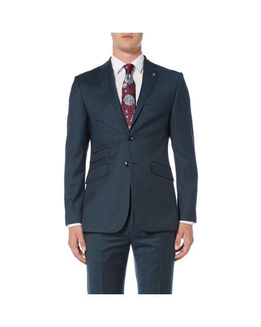 Ted Baker Blue Beriman Flannel Suit Jacket for men