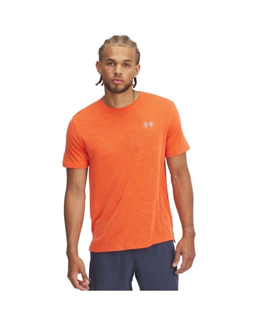 Under Armour Orange Launch Camo Short Sleeve Fire Reflective for men