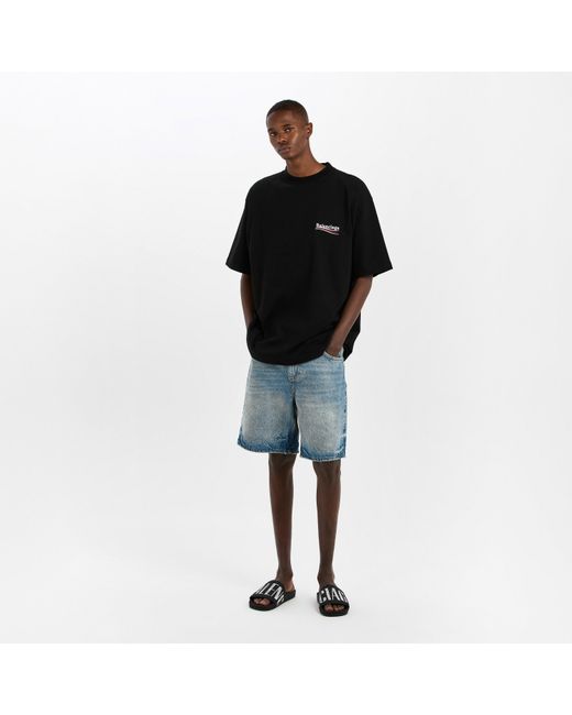 Balenciaga Black Water Ready Pool Sliders for men
