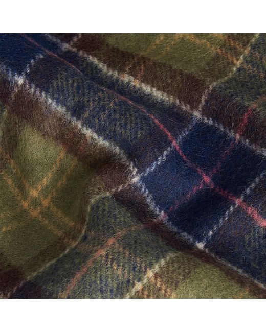 Barbour Blue Tartan Lambswool Scarf