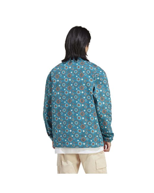 Adidas Originals Blue Lightweight Three-Stripe Windbreaker for men