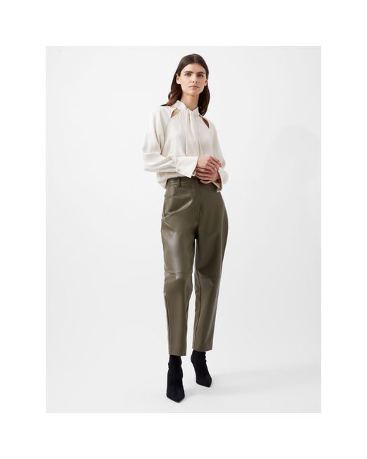 French Connection White Carmen Long-Sleeve Blouse