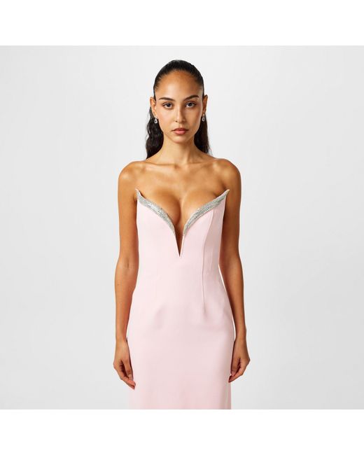 David Koma Pink Crystal Wing Midi Dress