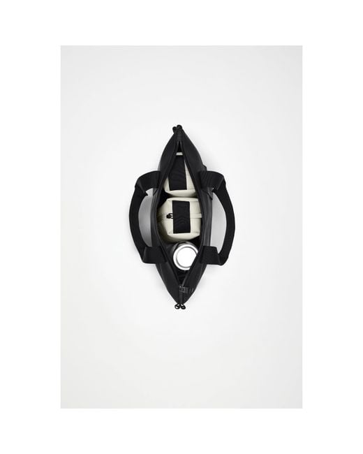Rains Black Tote Bag Micro