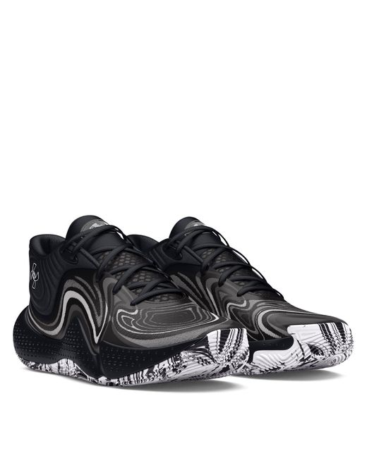 Under Armour Black Spawn 6 Mid Basketball Shoes Distant Mod