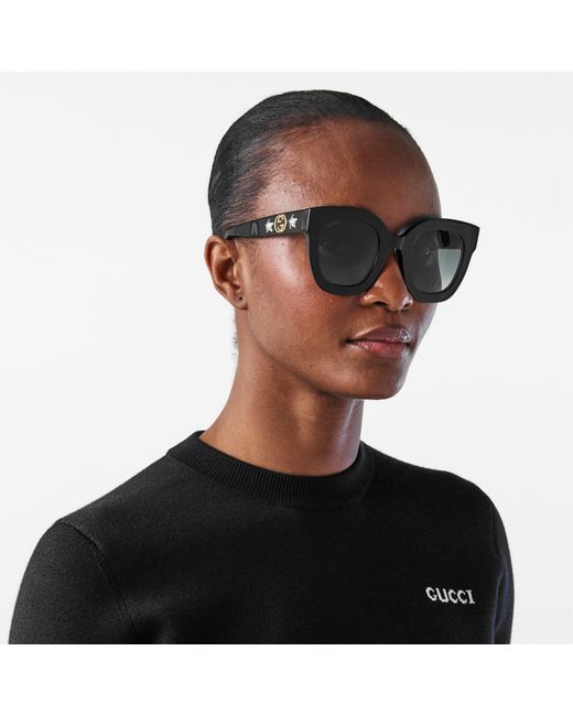 Gucci Gray Round Frame Sunglasses