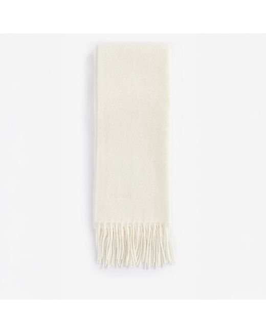 Barbour White Lambswool Woven Scarf