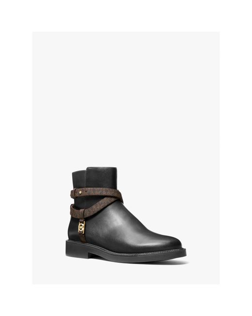 MICHAEL Michael Kors Black Flat Ankle Boots