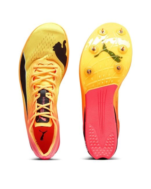 PUMA Yellow Evospeed Long Distance Track Running Spikes for men