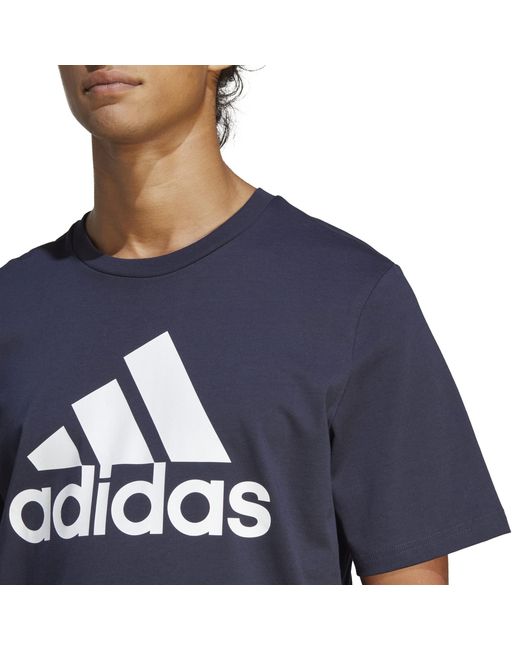 Adidas Blue Graphic Logo T-Shirt for men