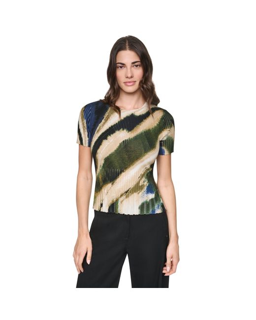 DKNY Green Printed Mix Rib Ld64