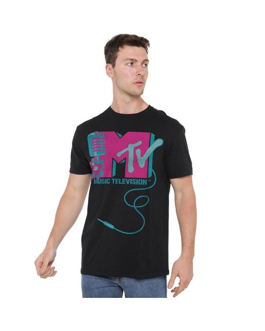 Other Black Mtv Microphone Logo T Shirt for men