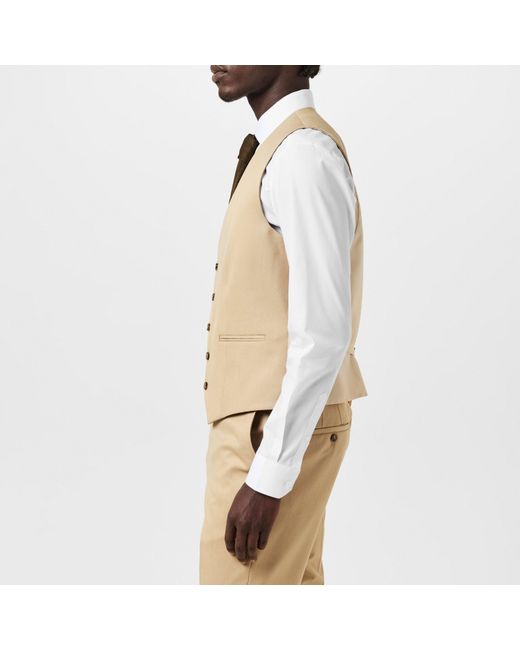 Twisted Tailor Natural Ellroy Slim Waistcoat for men