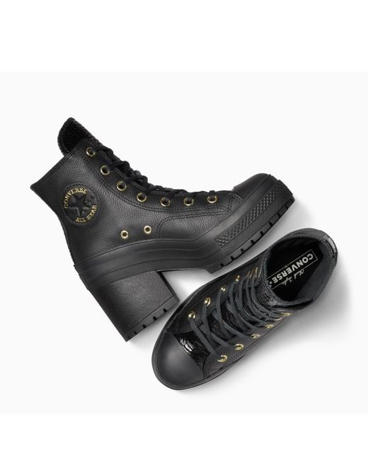 Converse Black Adults Chuck 70 De Luxe Heel Platform Ankle Heeled Boots