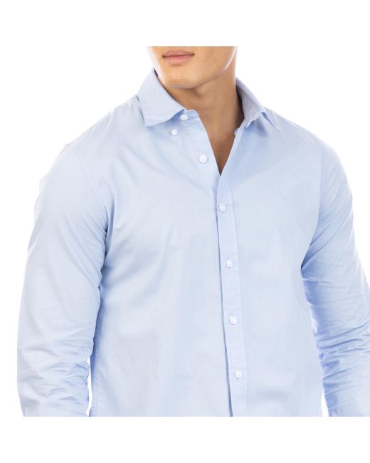 Peter Werth Blue Long Sleeve Plain Shirt for men