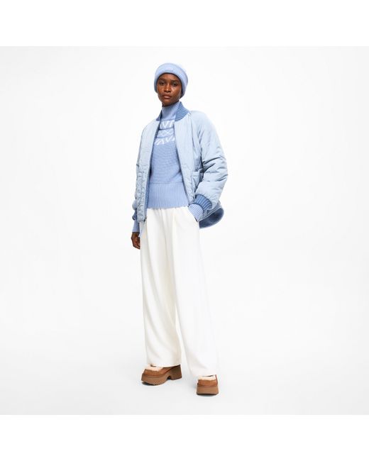 Varley Blue Marcie Knitted Crew Neck Jumper