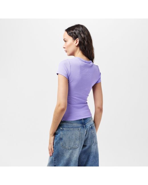 Tommy Hilfiger Purple Tj Badge Rib Regular Fit T-Shirt