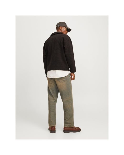 Jack & Jones Black Teddy Crew Neck Jumper for men
