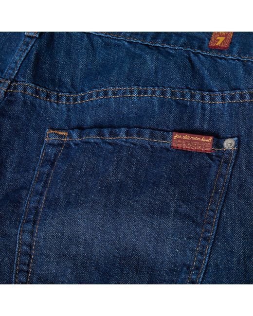 7 For All Mankind Blue Straight Leg Jeans for men