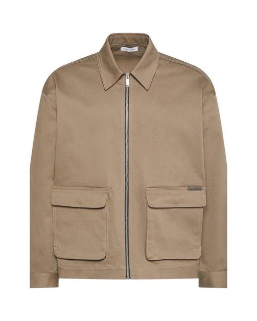 Calvin Klein Natural Ribbed Harrington Jacket for men