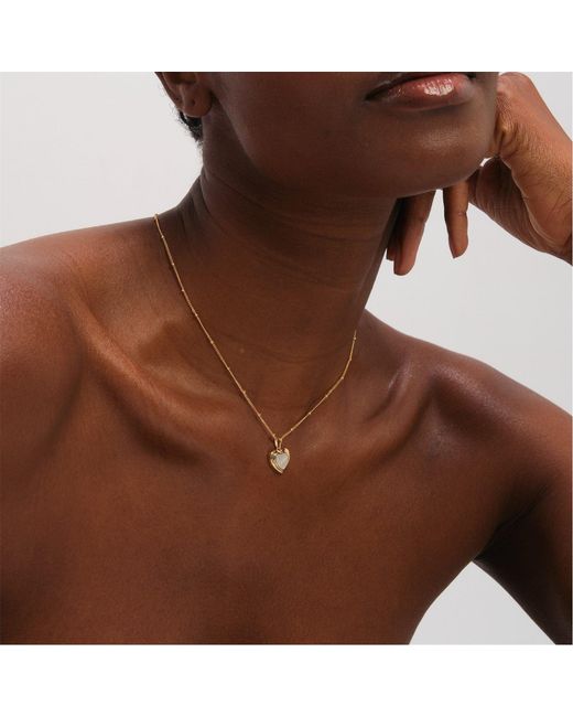 Inicio Metallic Mother Of Pearl Heart Pendant
