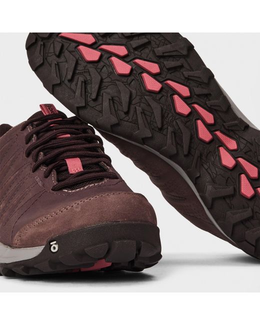 Oboz Brown Sypes Wide Leather Waterproof Hiking Shoes