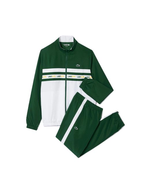 Lacoste Green Logo Stripe Performance Tracksuit for men
