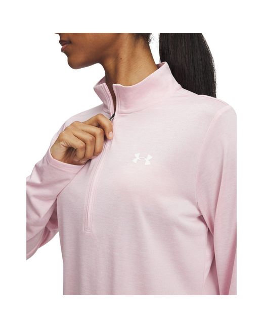 Under Armour Purple S Tech Half Zip Top Pink/white 12