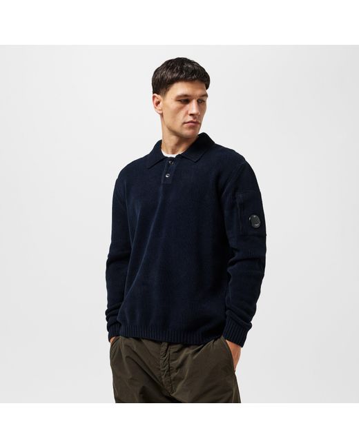 C P Company Blue Precision-Knitted Top for men