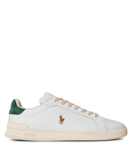 Polo Ralph Lauren White Heritage Court Low-Top Trainers for men