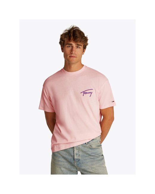 Tommy Hilfiger Pink Faded Graphic T-Shirt for men