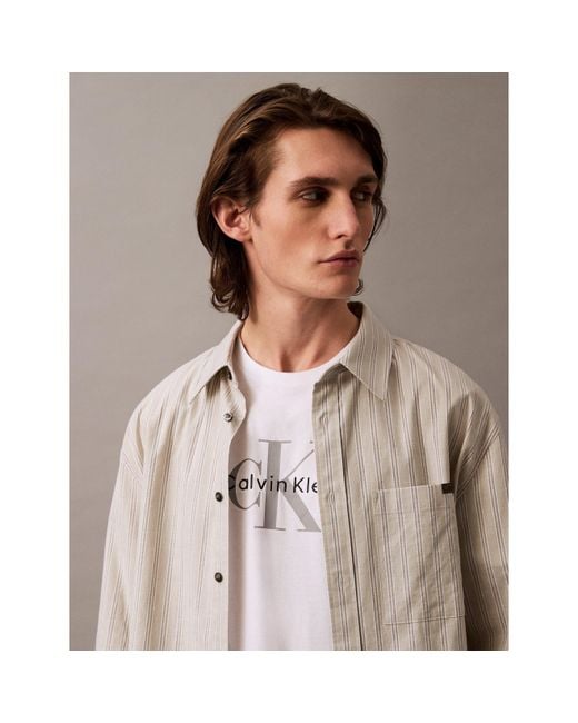 Calvin Klein White Monogram T-Shirt for men