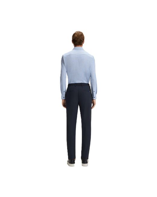 Boss Blue Straight Leg Trousers for men