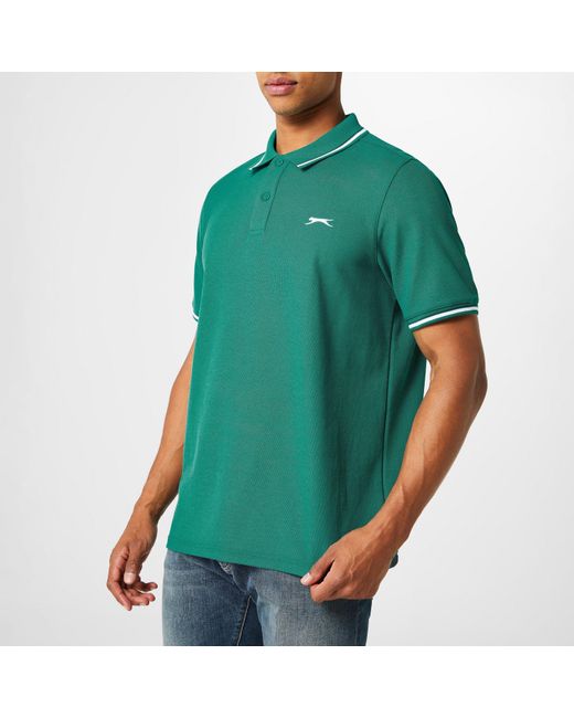 Slazenger 1881 Green Tipped Polo Shirt for men