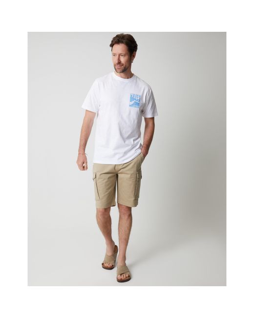 Saltwell White Argyle Regular Fit T-Shirt for men