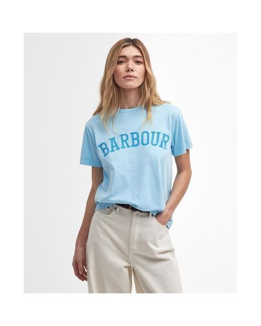 Barbour Blue Ella Logo T-shirt