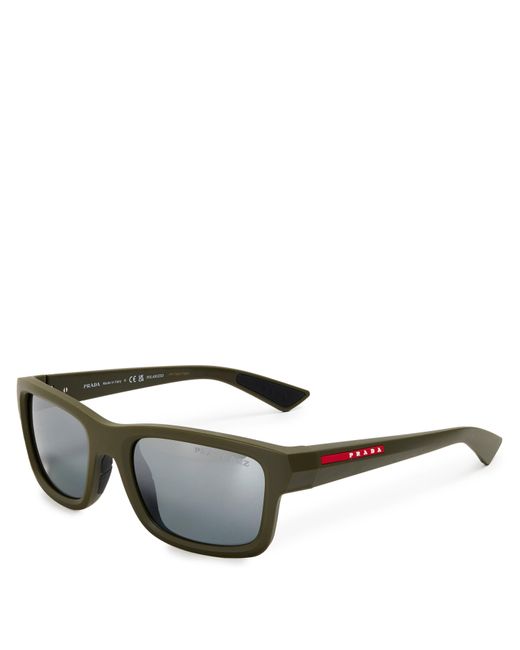 Prada Gray 0Ps B10S Rectangle Sunglasses for men
