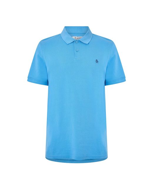 Original Penguin Blue Short Sleeve Polo Shirt for men