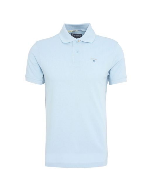 Barbour Blue Tartan Pique Polo Shirt for men