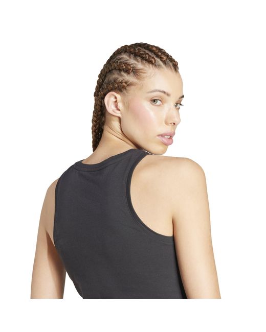 Adidas Black Essentials Linear Slim Cotton Tank Top