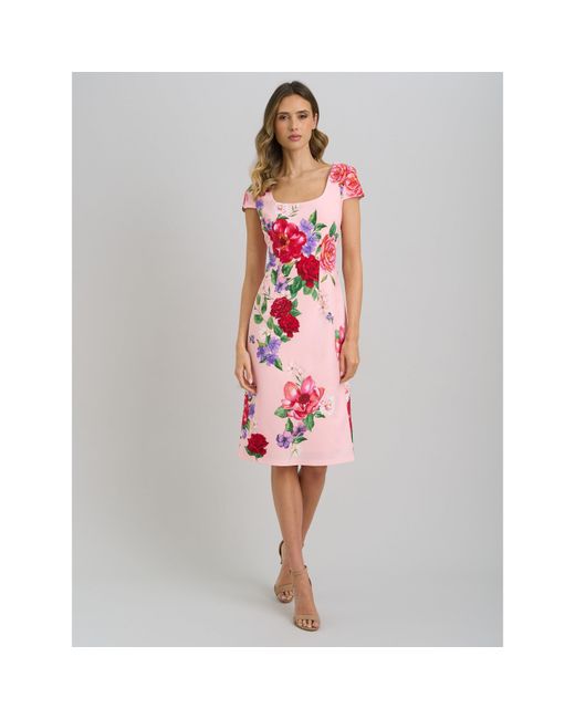 Gina Bacconi Red Rayna Floral Sheath Dress