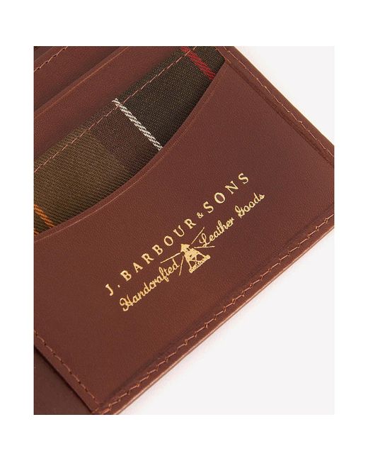 Barbour Brown Colwell Leather Billfold Wallet for men